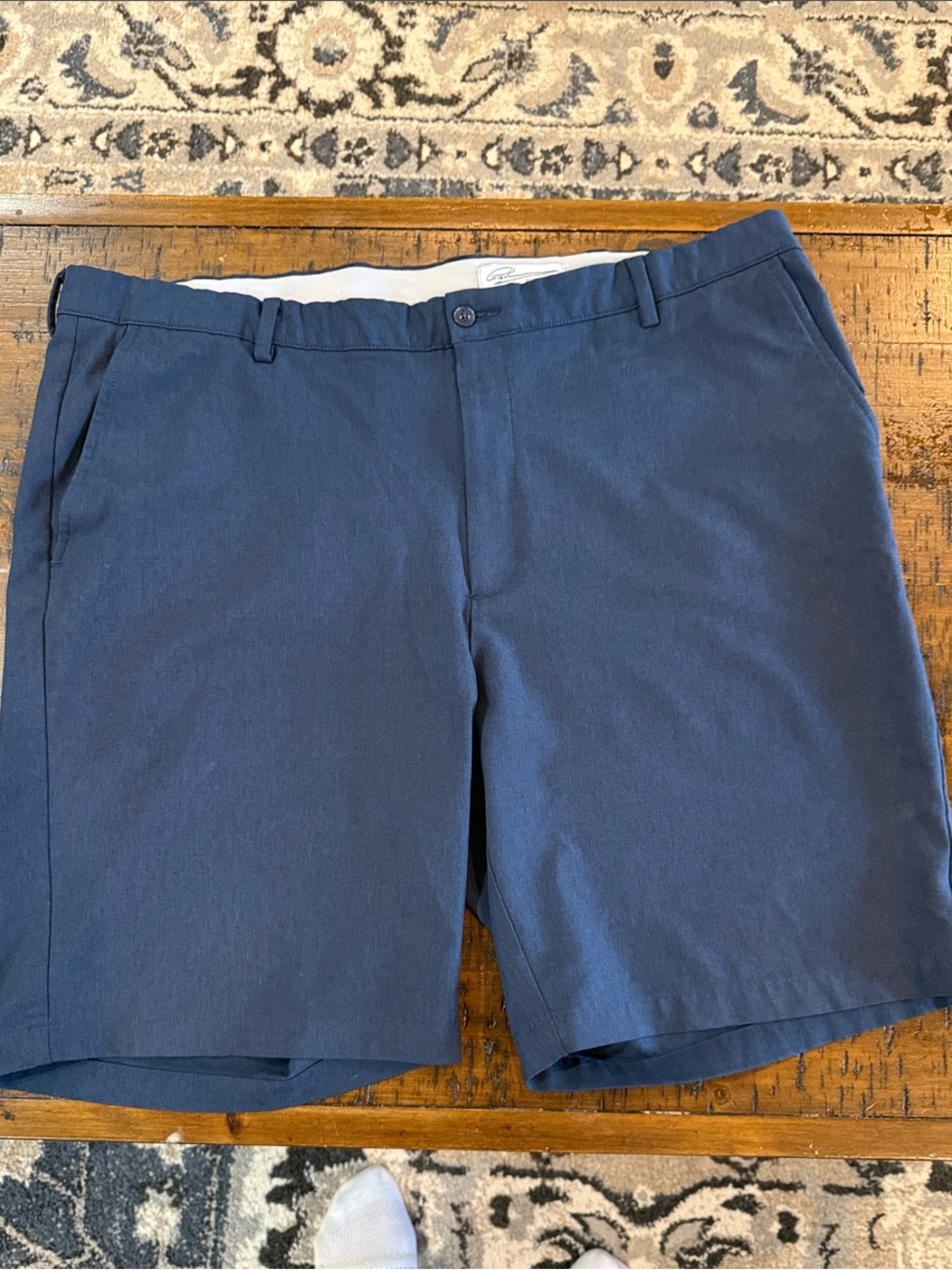 Greg Norman Collection Navy Flat Front Stretch Shorts